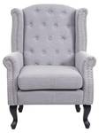 Fauteuil relax Chesterfield Gris - Textile - 75 x 102 x 80 cm