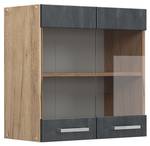 hängender Geschirrschrank R-Line 47564 Schwarz - Sonoma Eiche Trüffel Dekor