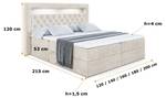 Boxspringbett - NOEL GOLD - LED Ecru - Breite: 140 cm - H3