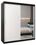 ARMOIRE À PORTES COULISSANTES TOKYO 2 Noir - Blanc - Largeur : 180 cm