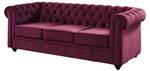 Couchgarnitur CHESTERFIELD 3er-Set Bordeaux