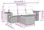 Gartensitzgruppe K4337(4-tlg) Grau - Massivholz - 69 x 62 x 55 cm