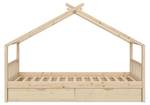 Kinderbett Design 200x90cm Natur mit S Holz