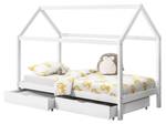 Lit Enfant Lund 90 x 200 cm Blanc - Bois massif - 98 x 150 x 206 cm