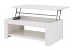 Table basse blanc plateau relevable COOL Blanc - Bois manufacturé - 110 x 44 x 65 cm