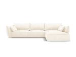 Ecksofa KAELLE 4 Sitzplätze Hochglanz Beige