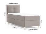 Einzelbett Boxspringbett Anter Mini Braun - Breite: 90 cm - Bettkasten links