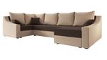 Ecksofa ONG Beige - Braun - Ecke davorstehend links