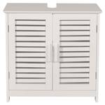 Meuble sous-vasque B41 Blanc - Bambou - 60 x 60 x 30 cm