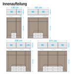 Falttürenschrank Ellwangen Alpinweiß/Hochglanz Weiß - Breite x Höhe: 136 x 212 cm - 3-türig