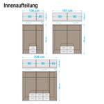 Vouwdeurkast Ellwangen San Remo eikenhouten look/hoogglans wit - BxH: 136x212cm - 3-deurs