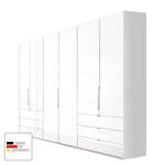 Falttürenschrank Loft III Weiß - Holzwerkstoff - Glas - 300 x 216 x 58 cm