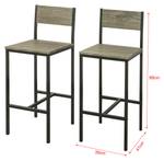 Lot de 2 Tabourets de Bar FST53x2 Bois