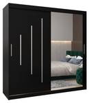 Armoire à portes coulissantes york 2 Noir - Largeur : 200 cm - 2 porte