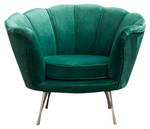 Fauteuil NARLA, tissu Velvet Fauteuil NARLA de KAWOLA, fauteuil capitonné, tissu Velvet vert - Vert