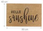 Kokos Fußmatte Hello Sunshine Schwarz - Braun - Naturfaser - Kunststoff - 60 x 2 x 40 cm