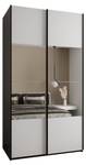 Armoire Lux 4 Noir - Blanc - Largeur : 140 cm