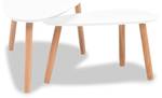 Couchtisch(2er Set) 299426 Weiß - Holzwerkstoff - Massivholz - Holzart/Dekor - 50 x 40 x 100 cm