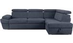 Ecksofa RATLO rechts Blau - Textil - Holz teilmassiv - 270 x 110 x 190 cm