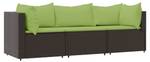 Salon de jardin 3029629-1 (lot de 3) Marron - Vert