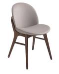 Stuhl aus Öko-Leder und Holzbeinen Grau - Kunstleder - Textil - 47 x 81 x 59 cm