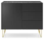 Sideboard HARMONY SB97 1D3D Schwarz - Holzwerkstoff - Kunststoff - 97 x 83 x 37 cm