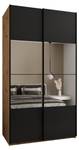 Armoire Lux 4 Noir - Imitation chêne - Largeur : 140 cm