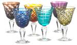 Weingläserset mit Schliff Multicolour Blau - Glas - 10 x 17 x 10 cm