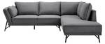 Ecksofa HANNA Grau - Metall - Massivholz - Textil - 260 x 87 x 217 cm