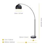 Lichtbogenstocklampe VN-L00013-EU Schwarz - Metall - 30 x 170 x 111 cm