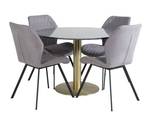 Essgruppe Estelle 18 (5-teilig) Grau - Massivholz - 106 x 75 x 106 cm