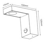 Aussenleuchte mit Sensor Texas-Ir Grau - Metall - 6 x 12 x 6 cm