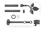 Gardinenstange Rustika 2 lfg. Graphit - Breite: 340 cm