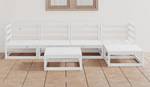 Garten-Lounge-Set (6-teilig) 3009926-1 Weiß - Massivholz - Holzart/Dekor - 70 x 30 x 70 cm