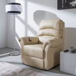 Fauteuil TV Chris avec fonction de redressement - Cuir véritable / Imitation cuir - Crème