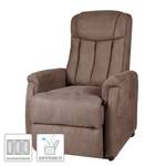 Fauteuil TV Juist Microfibre - Marron - Réglage électrique : 1 moteur avec câble