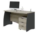 Schreibtisch Carrollton Grau - Holzwerkstoff - 67 x 74 x 136 cm