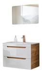 Waschplatz Set 2-teilig Hochgl weiß 60cm Weiß - Holzwerkstoff - 160 x 200 x 46 cm