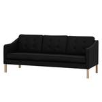 Sofa Risor (3-Sitzer) Echtleder Echtleder Neka: Schwarz