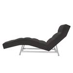 Chaise de relaxation Benita Cuir véritable - Cuir véritable Nuri : Anthracite