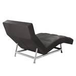 Chaise de relaxation Benita Cuir véritable - Cuir véritable Nuri : Anthracite