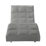 Chaise de relaxation Benita Cuir véritable - Cuir véritable Nuri : Gris clair