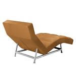 Chaise de relaxation Benita Cuir véritable - Cuir véritable Nuri : Caramel