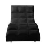 Chaise de relaxation Benita Cuir véritable - Cuir véritable Nuri : Noir