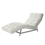 Chaise de relaxation Benita Cuir véritable - Cuir véritable Nuri : Blanc