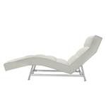 Chaise de relaxation Benita Cuir véritable - Cuir véritable Nuri : Blanc