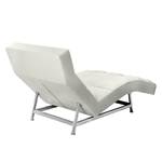 Chaise de relaxation Benita Cuir véritable - Cuir véritable Nuri : Blanc