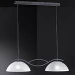 Hanglamp Pastille II glas/metaal - 2 lichtbronnen - Wit/zwart
