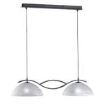 Hanglamp Pastille II glas/metaal - 2 lichtbronnen - Wit/zwart