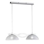 Hanglamp Pastille II glas/metaal - 2 lichtbronnen - Wit/Nikkel